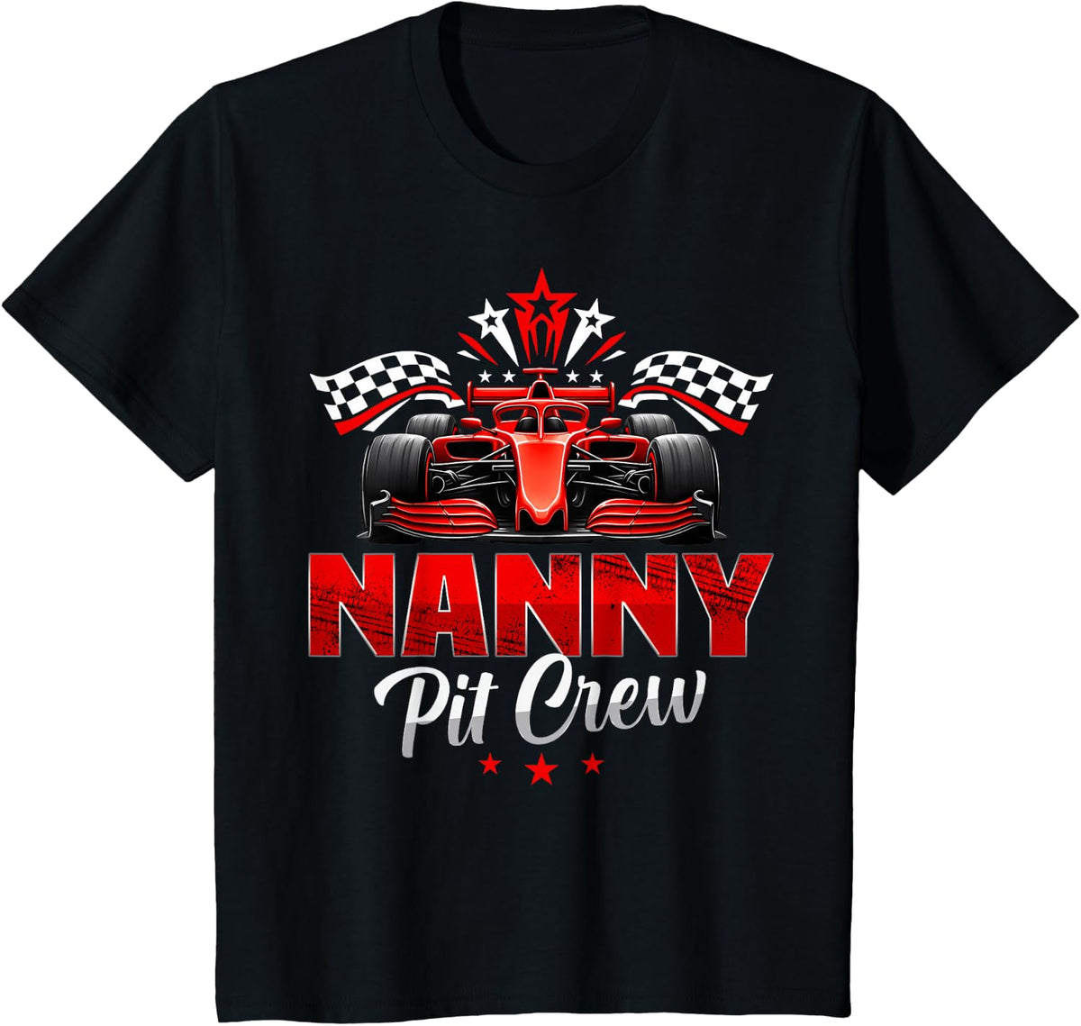Race Car Birthday Party Racing Family Nanny Pit Crew T-Shirt - Black