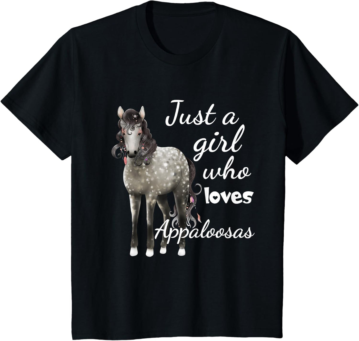 Just A Girl Who Loves Appaloosa Horses Gift T-Shirt - Black