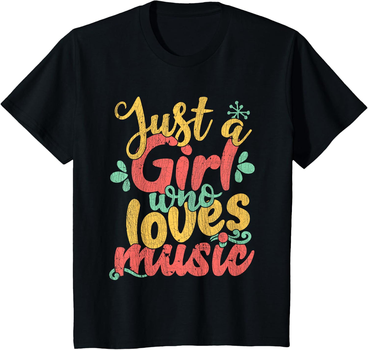 Just A Girl Who Loves Music Musician Gift T-Shirt - Black
