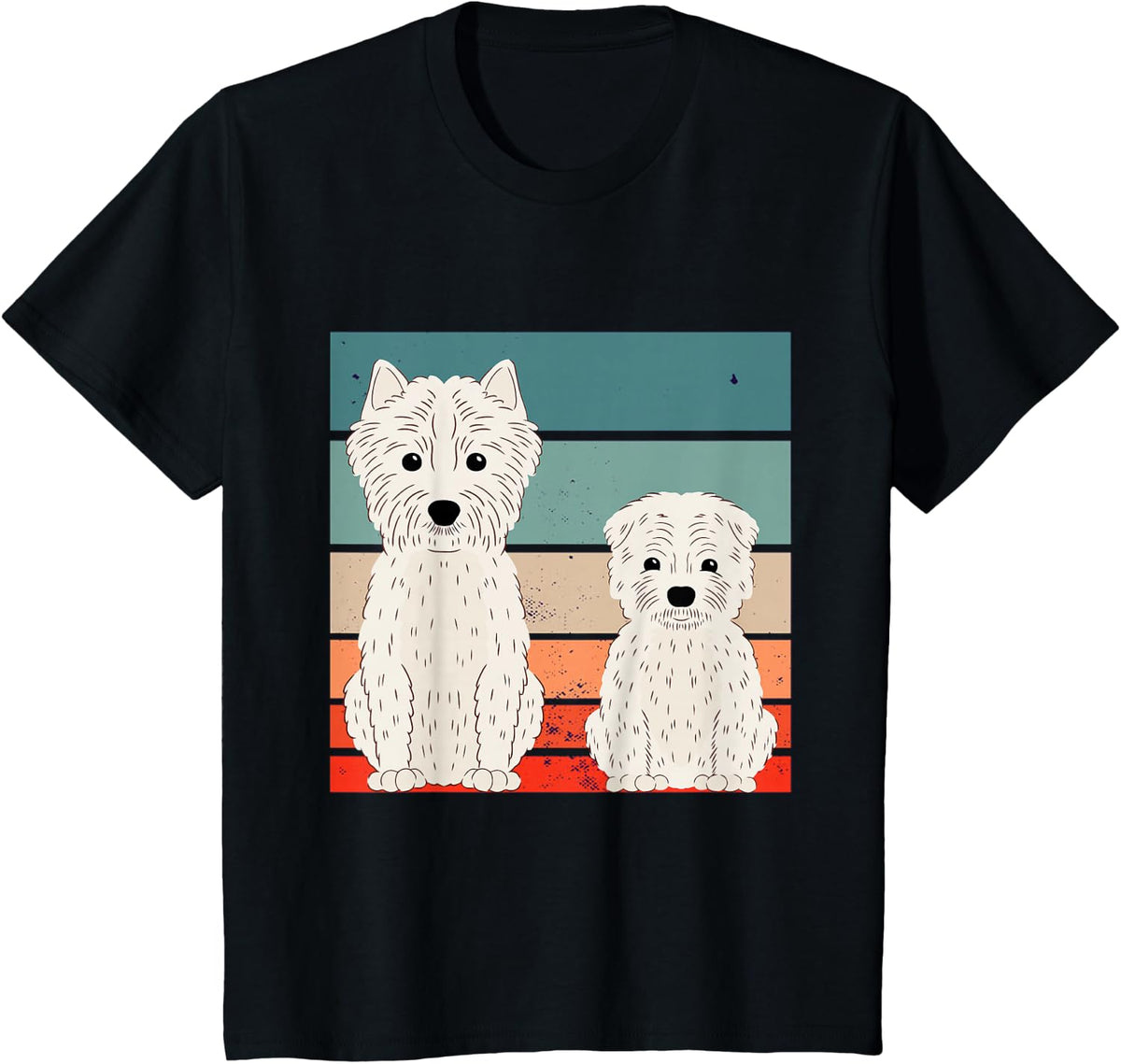 Westie white terrier adorable pair lovable dogs friendly T-Shirt - Black