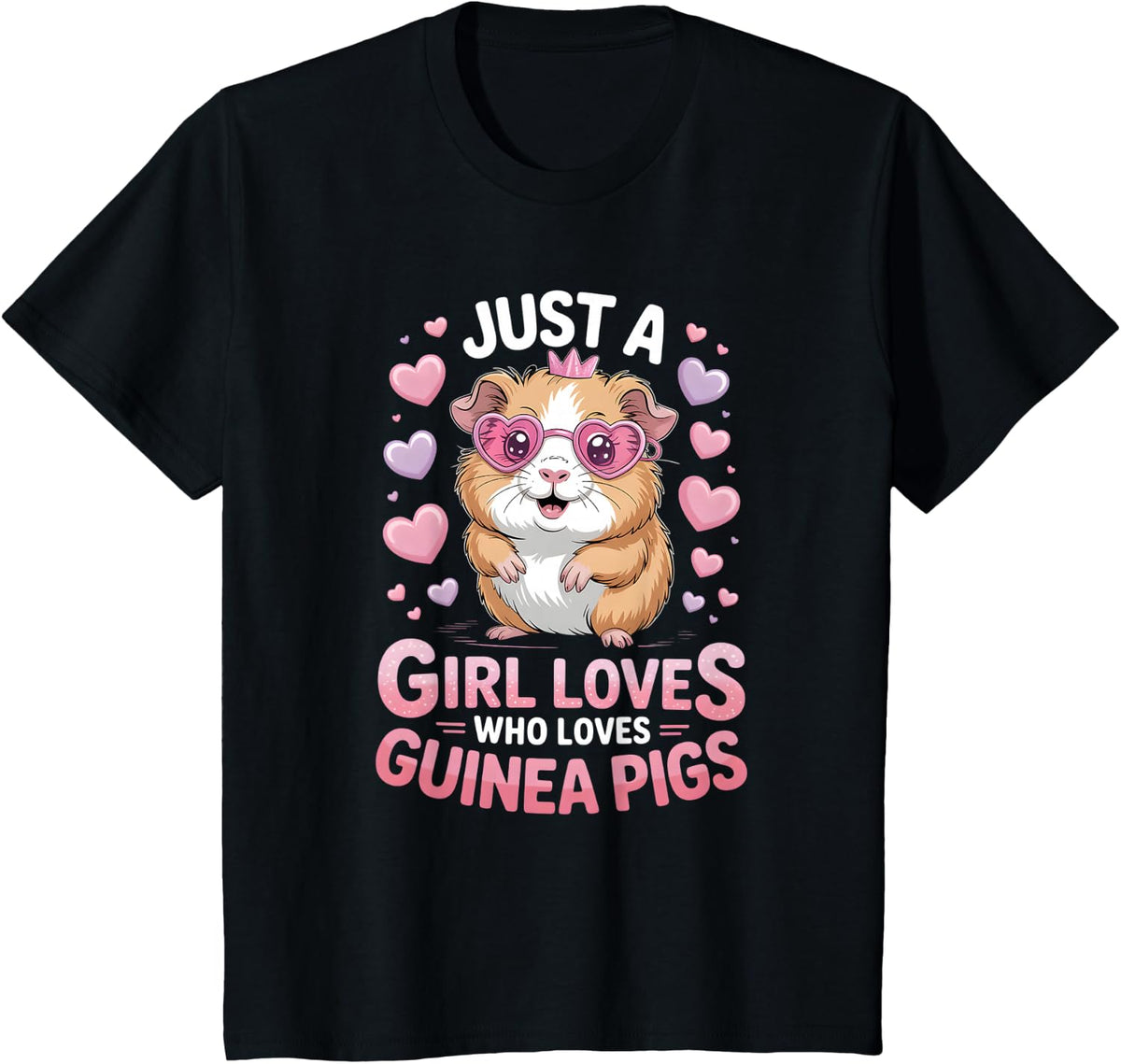 Girls Guinea Pig T-Shirt - Black