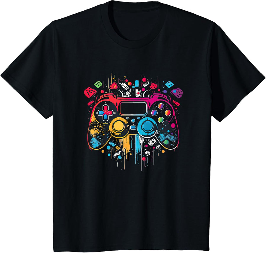 Gamer Aesthetic Graphic Gaming Video Games Boys Teens Kids T-Shirt - Black