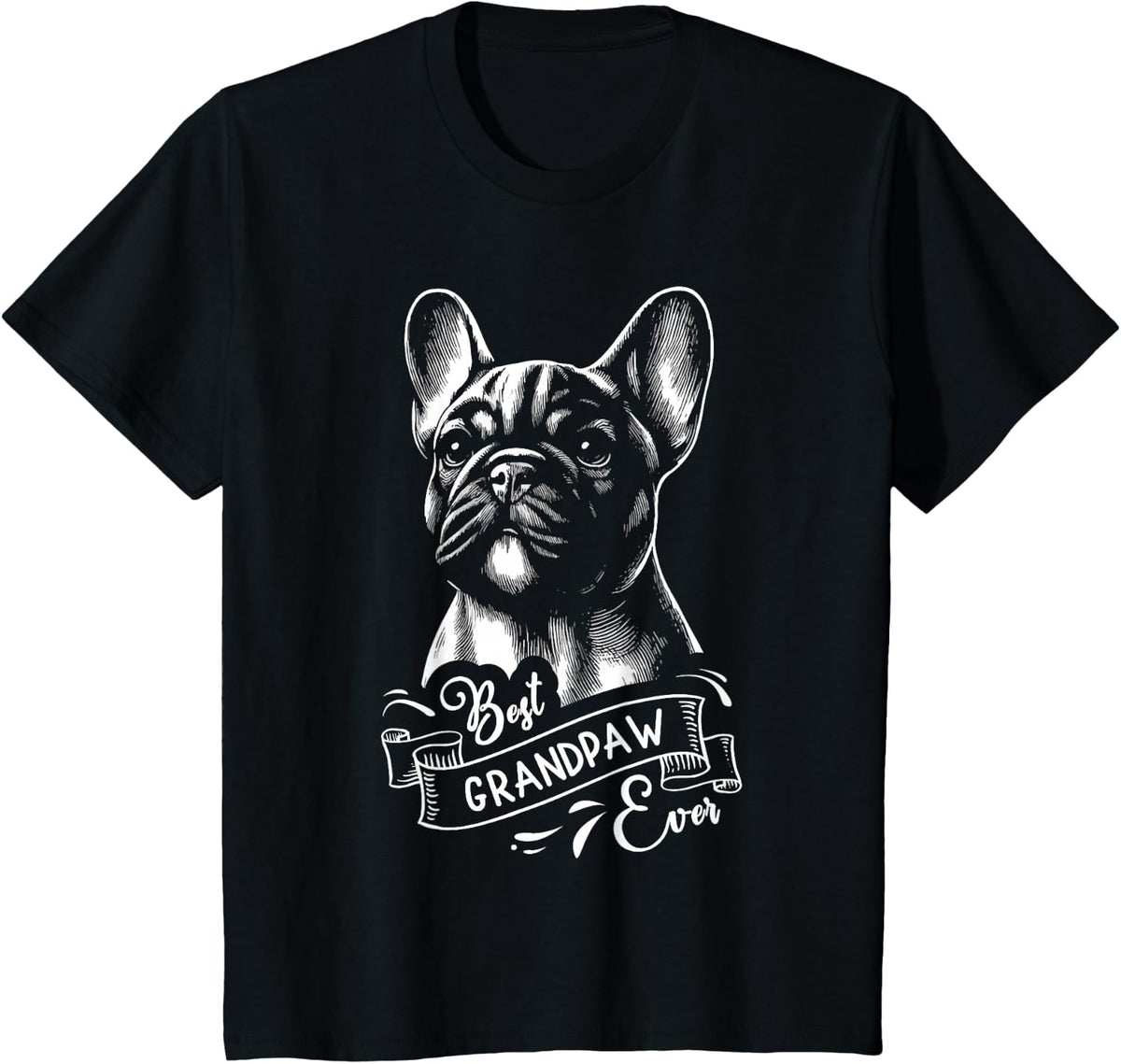 Best Grandpaw Ever French Bulldog Frenchie Dog Grandpa T-Shirt - Black