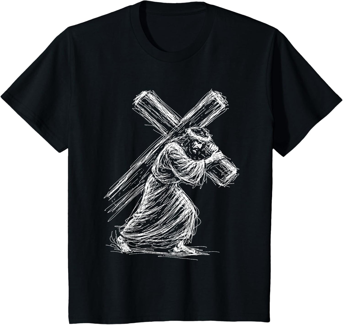 Jesus Carrying Cross T-Shirt - Black