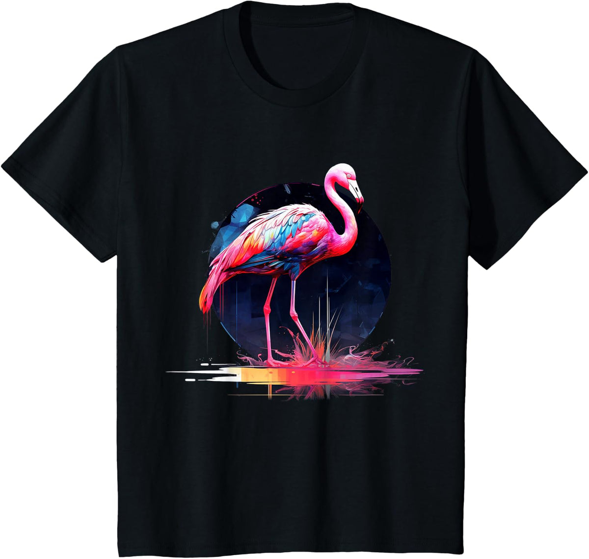 Flamingo Artwork - Animal Lovers Art Animal Flamingo T-Shirt - Black
