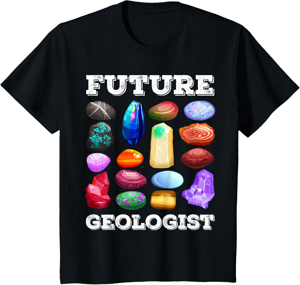 Rock Lover Future Geologist Funny Retro Vintage Apparel T-Shirt - Black
