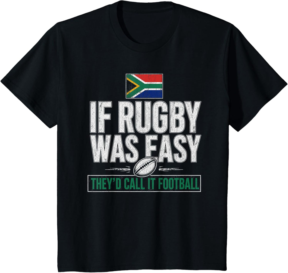 South African Rugby If Rugby was Easy T-Shirt - Black