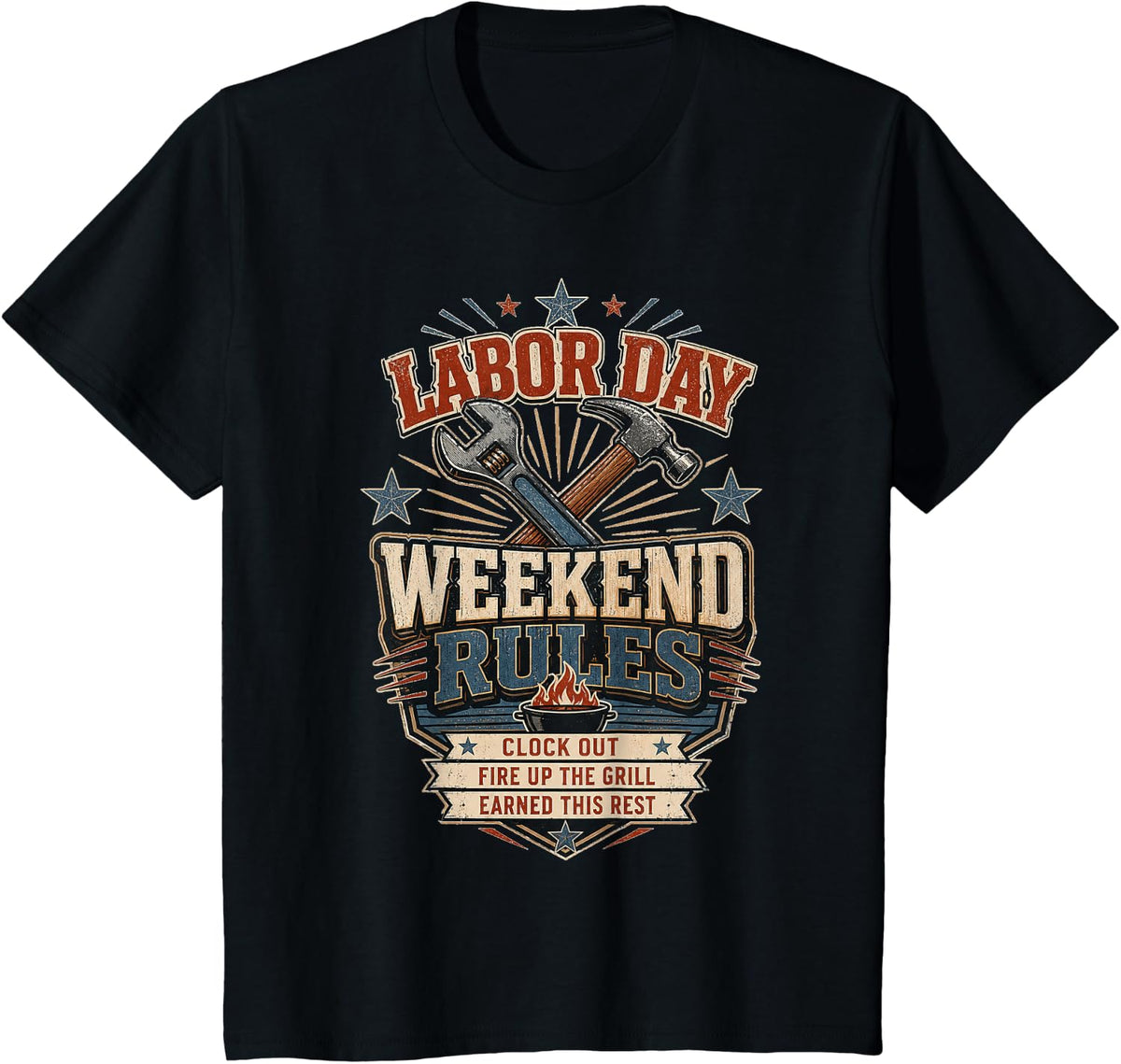 Labor Day Weekend Rules T-Shirt - Black