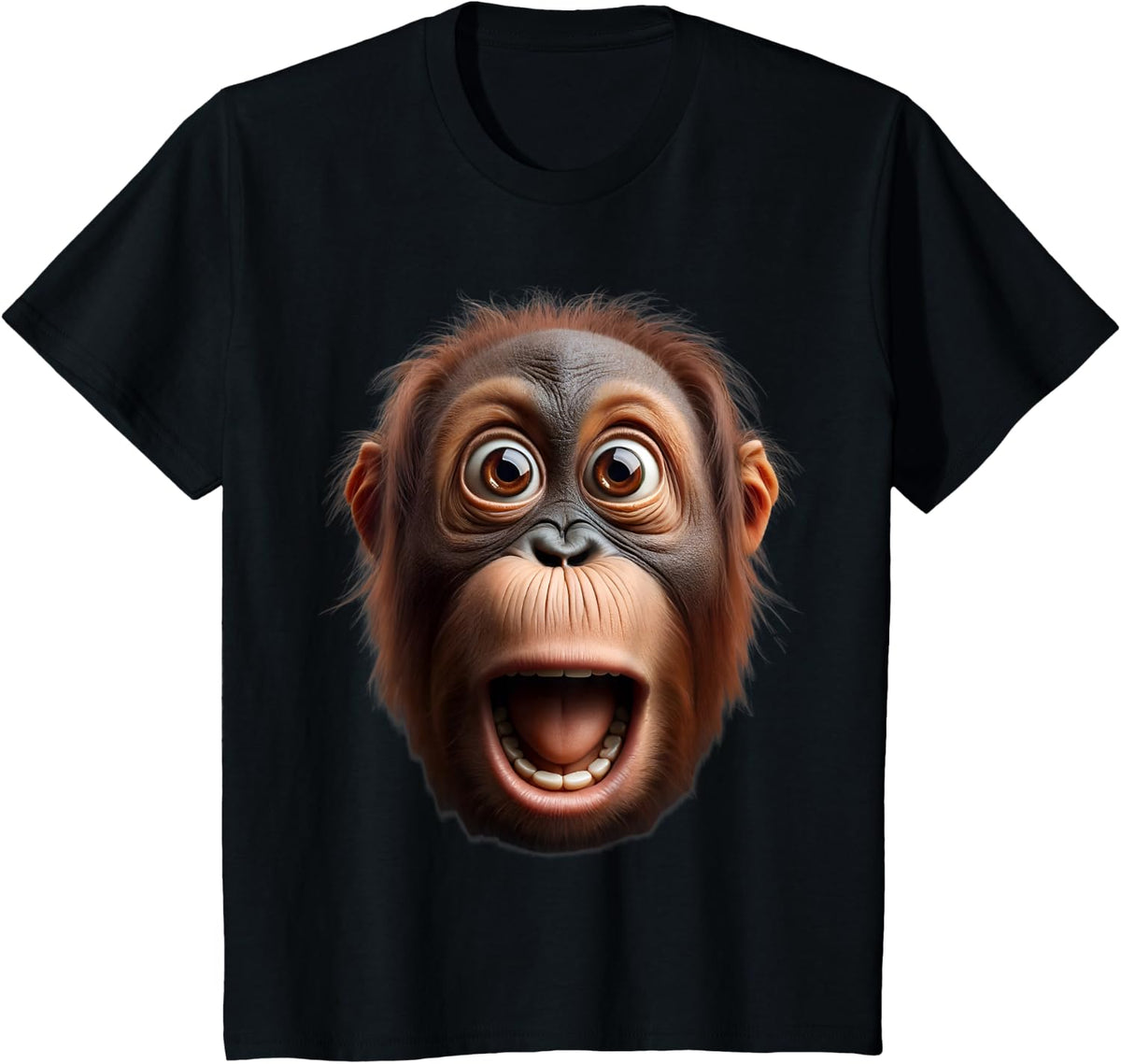 Funny Monkey Face orangutan T-Shirt - Black