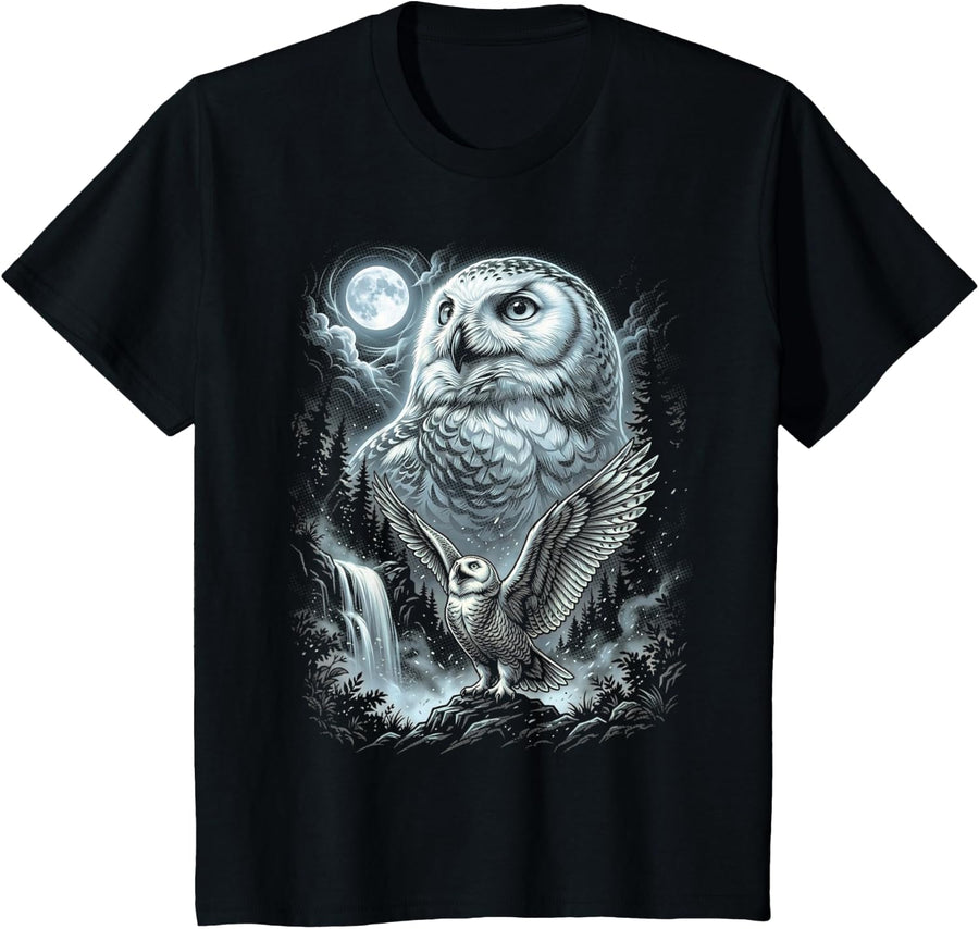 Snowy Owl, Ornithology Snowy Owl T-Shirt - Black