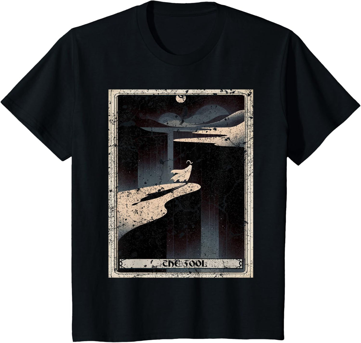 The Fool Tarot Card Black T-Shirt - Black