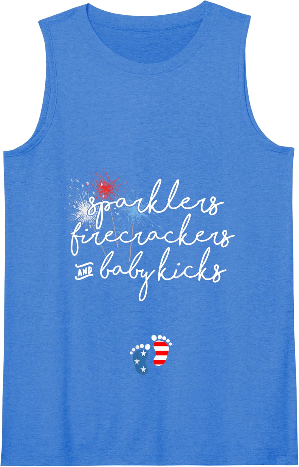 Womens 4th of July Pregnancy Announcement Tank Top - Royal Blue