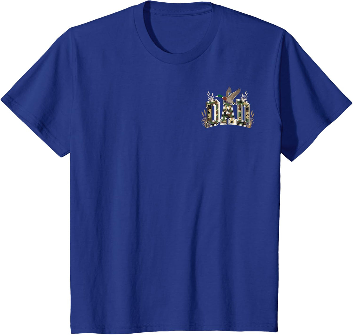Dad Camo Mallard Duck Hunting Fathers Day Outdoors T-Shirt - Royal Blue