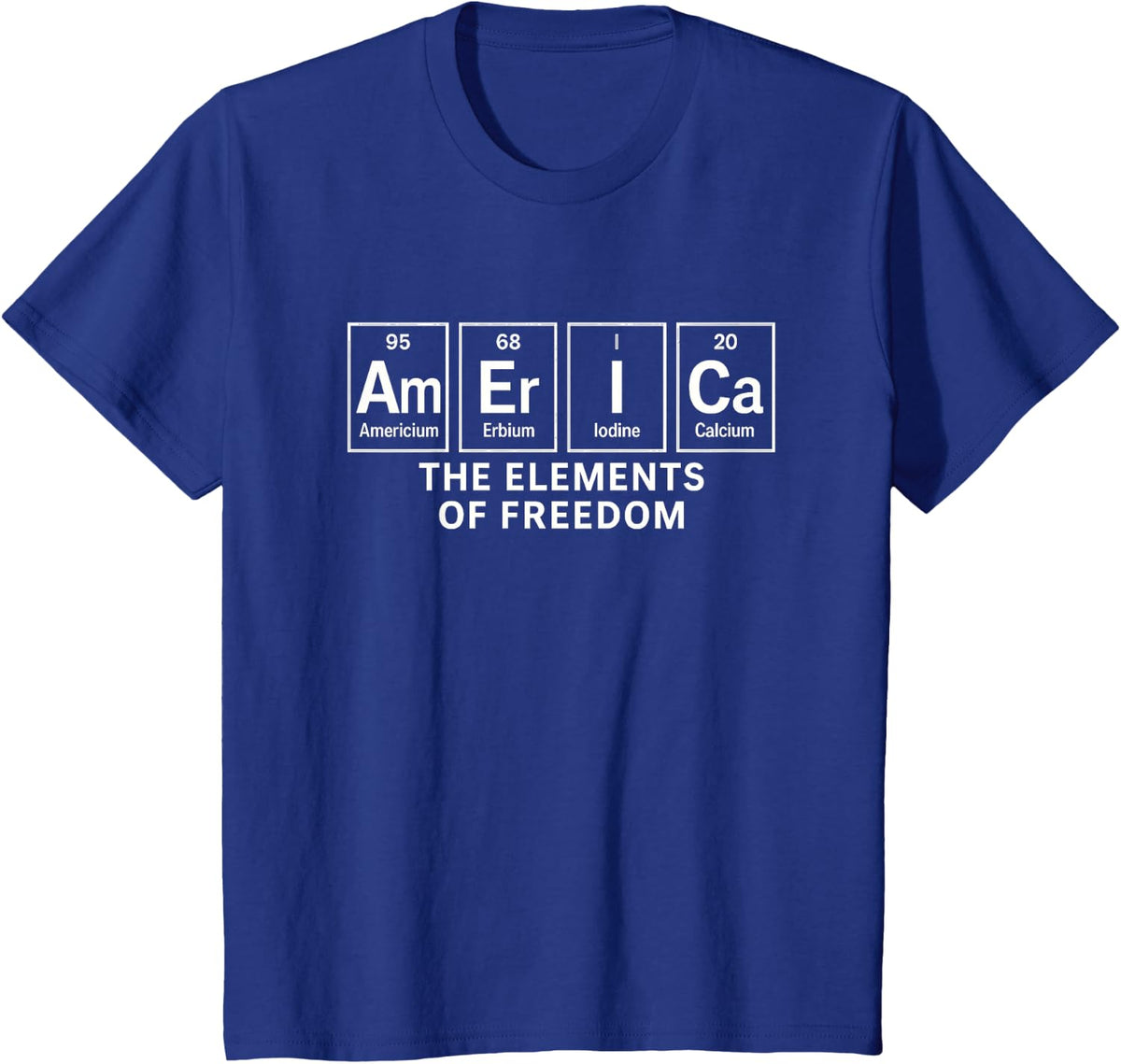 America Periodic Table The Elements of Freedom T-Shirt - Royal Blue
