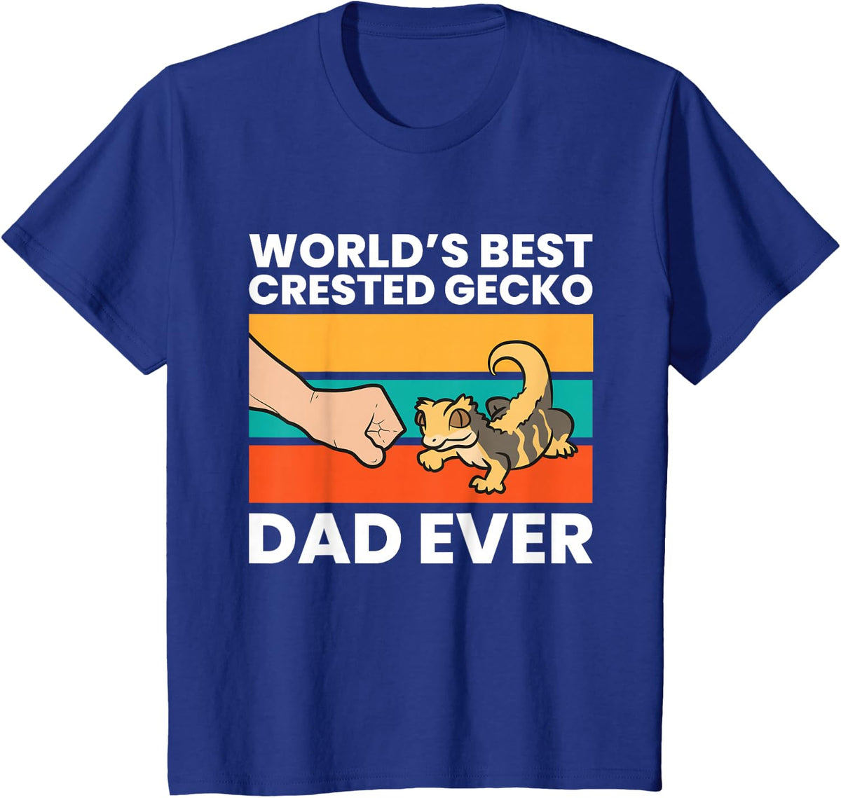 World's Best Crested Gecko Dad Ever T-Shirt - Royal Blue