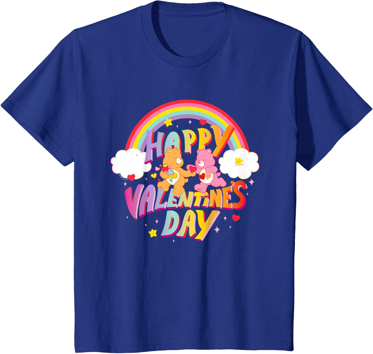 Care Bears Happy Valentine's Day Love-A-Lot Bear T-Shirt - Royal Blue