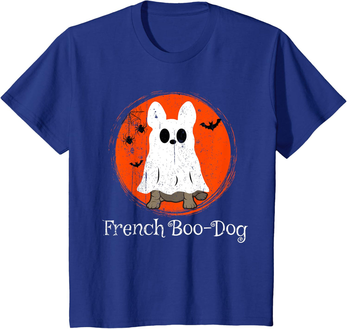 Halloween Frenchie French Bulldog Boo-Dog Dog Lover Owner T-Shirt for Men Women Kids - Royal Blue