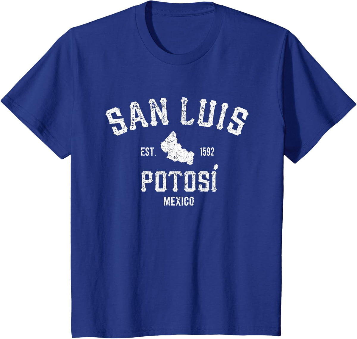 San Luis Potosi Mexico Mapa Est. 1592 Estado De San Luis T-Shirt - Royal Blue