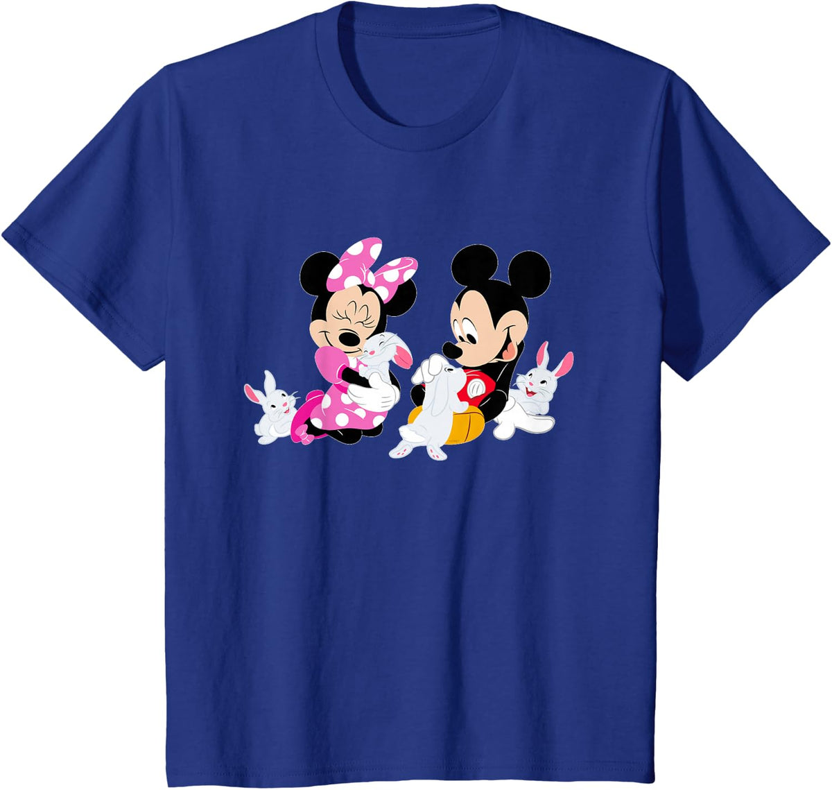Disney Mickey and Minnie Mouse Easter Bunnies T-Shirt - Royal Blue
