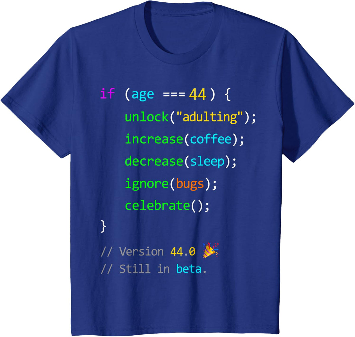 44th Birthday 44 Years Old Coder Humor Programmer Men T-Shirt - Royal Blue