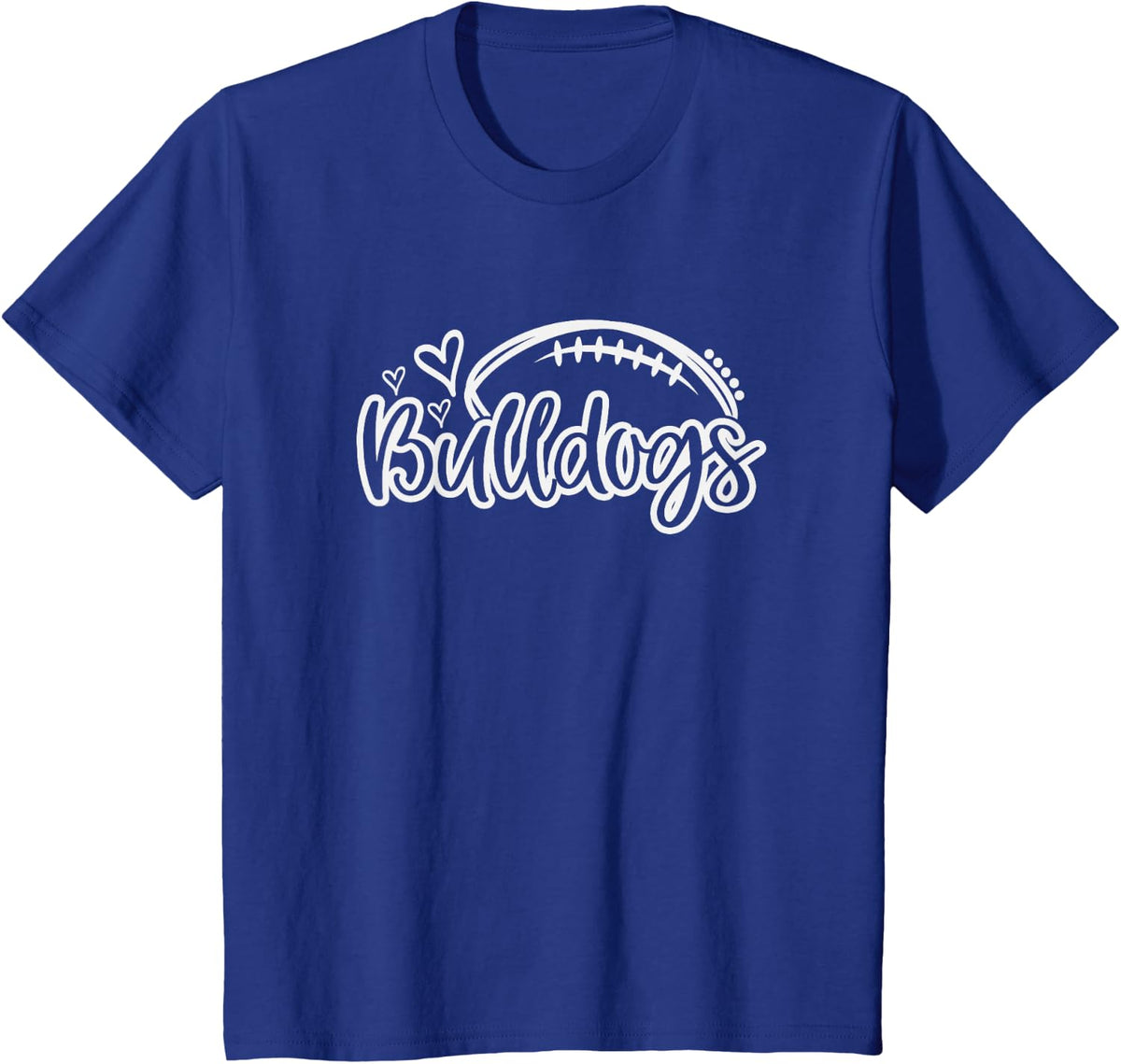 Bulldog Football Shirt For School Spirit Sports Team Fan Tees T Shirts - Royal Blue