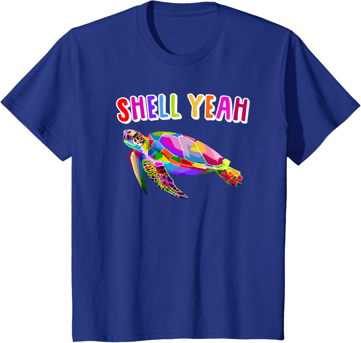 Sea Turtle Lover Pop Art Shell Yeah Funny Turtles T-Shirt - Royal Blue