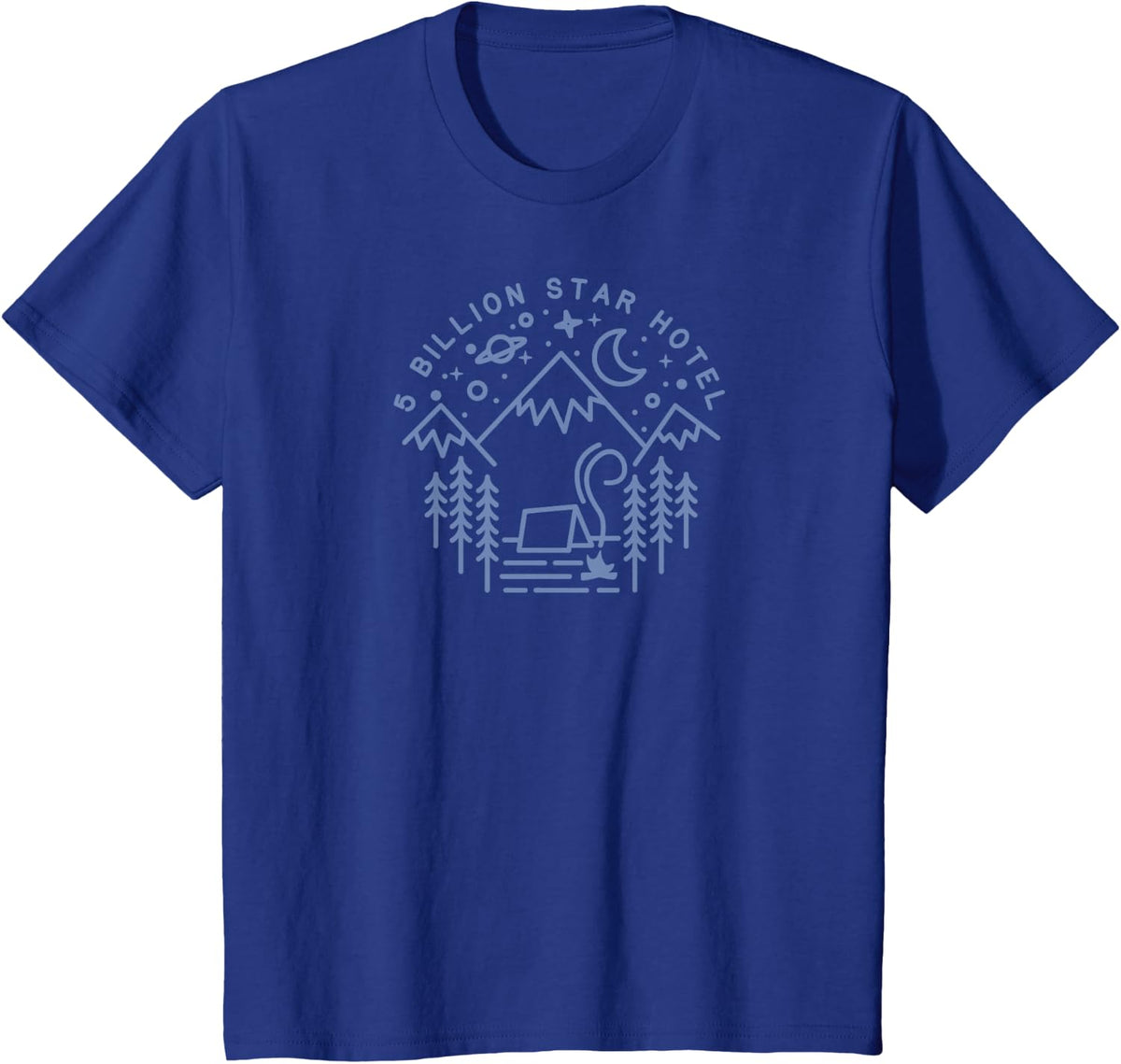 Camping Shirt 5 Billion Star Hotel Line Art Hiking Gift 2 T-Shirt - Royal Blue