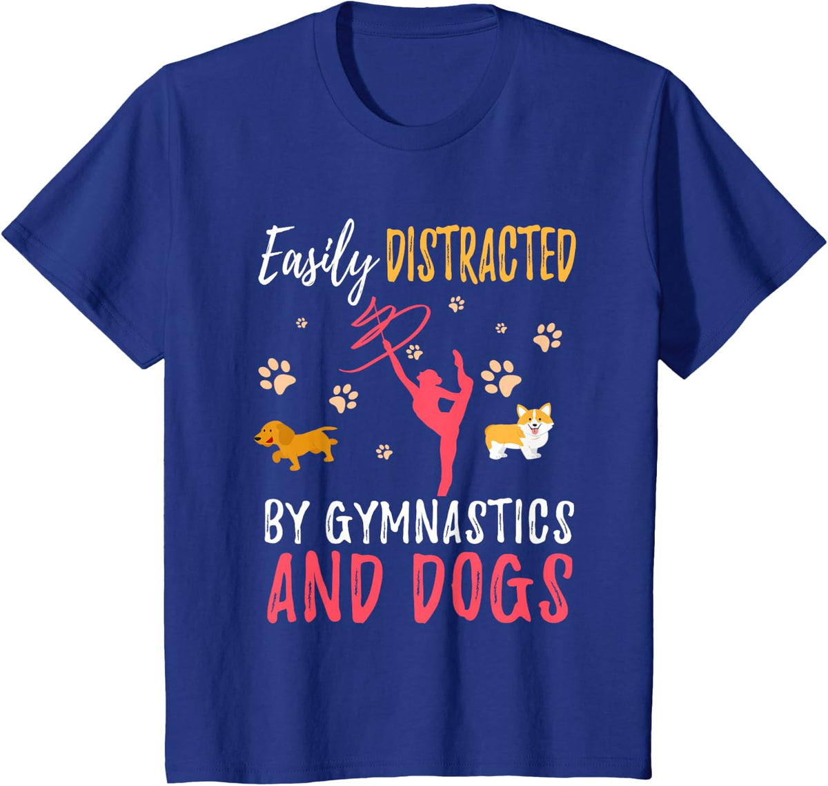Gymnastics & Dogs Shirt Funny Gymnast Dog Lover Gift T-Shirt - Royal Blue