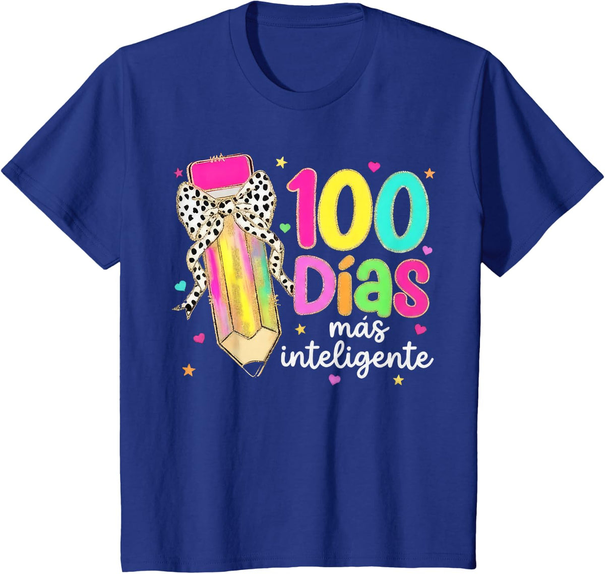 100 Dias mas inteligente Spanish Teacher 100th Day School T-Shirt - Royal Blue
