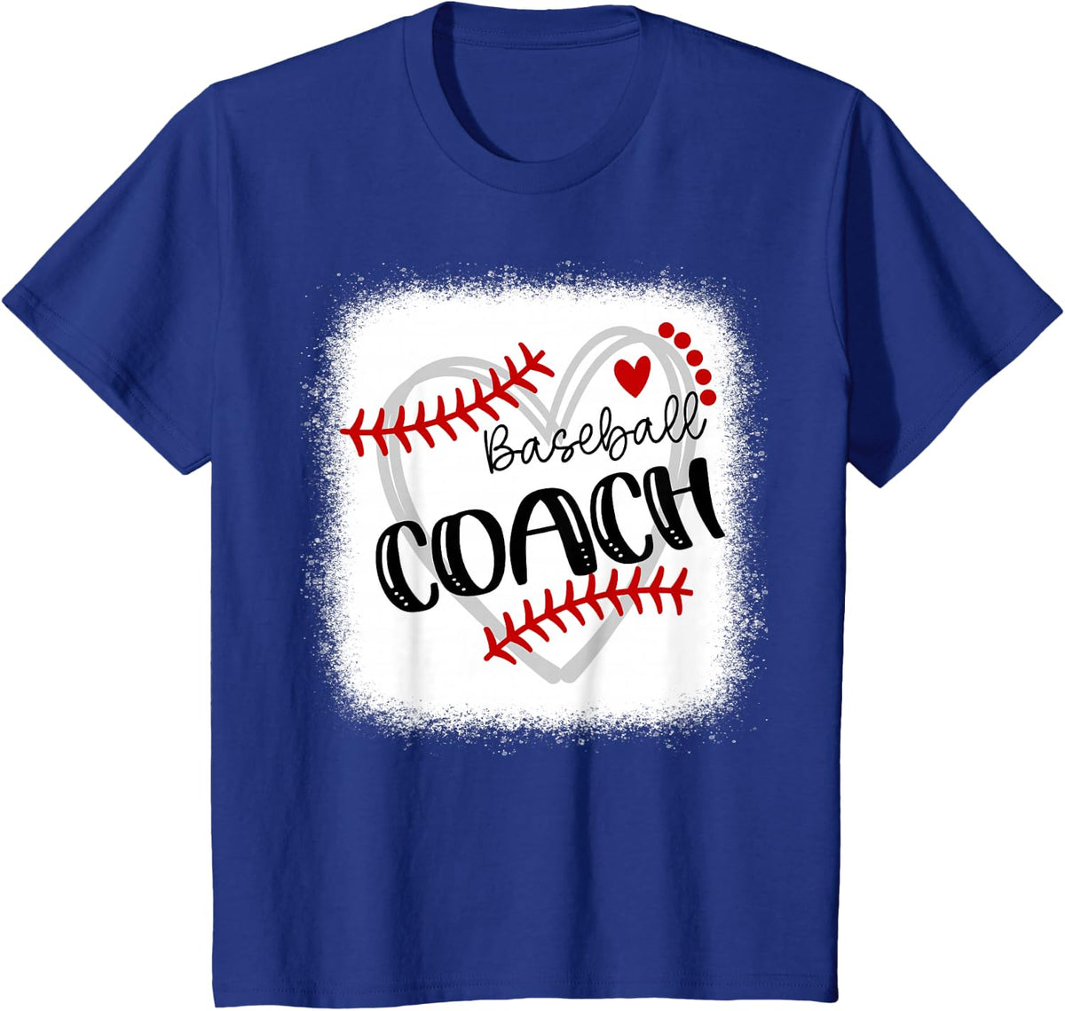 Personalized Baseball Heart Tee Cute Coach Men Women T-Shirt - Royal Blue