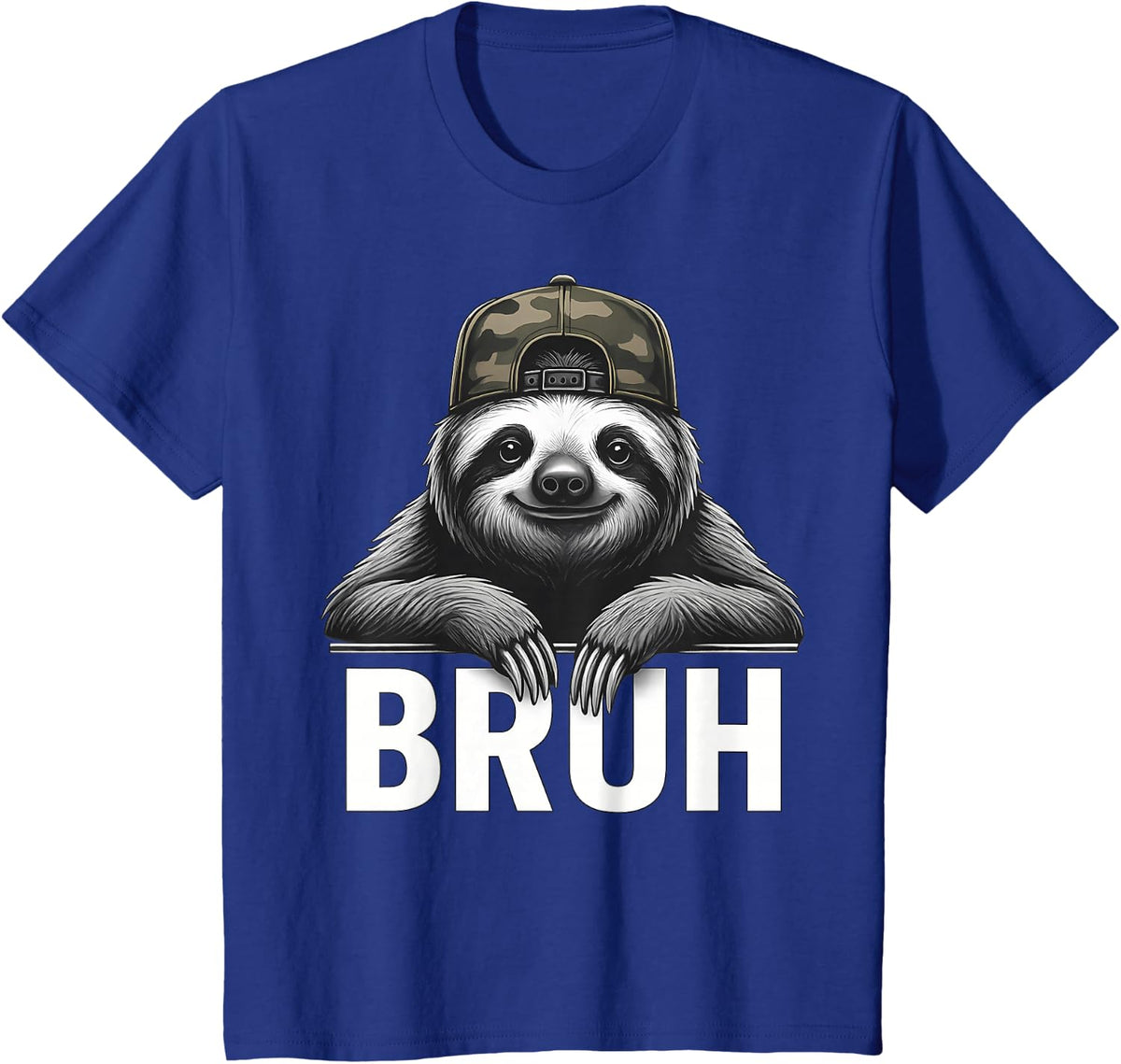 Funny Graphic Meme Sloth Bruh for Boys Girls Men Women T-Shirt - Royal Blue