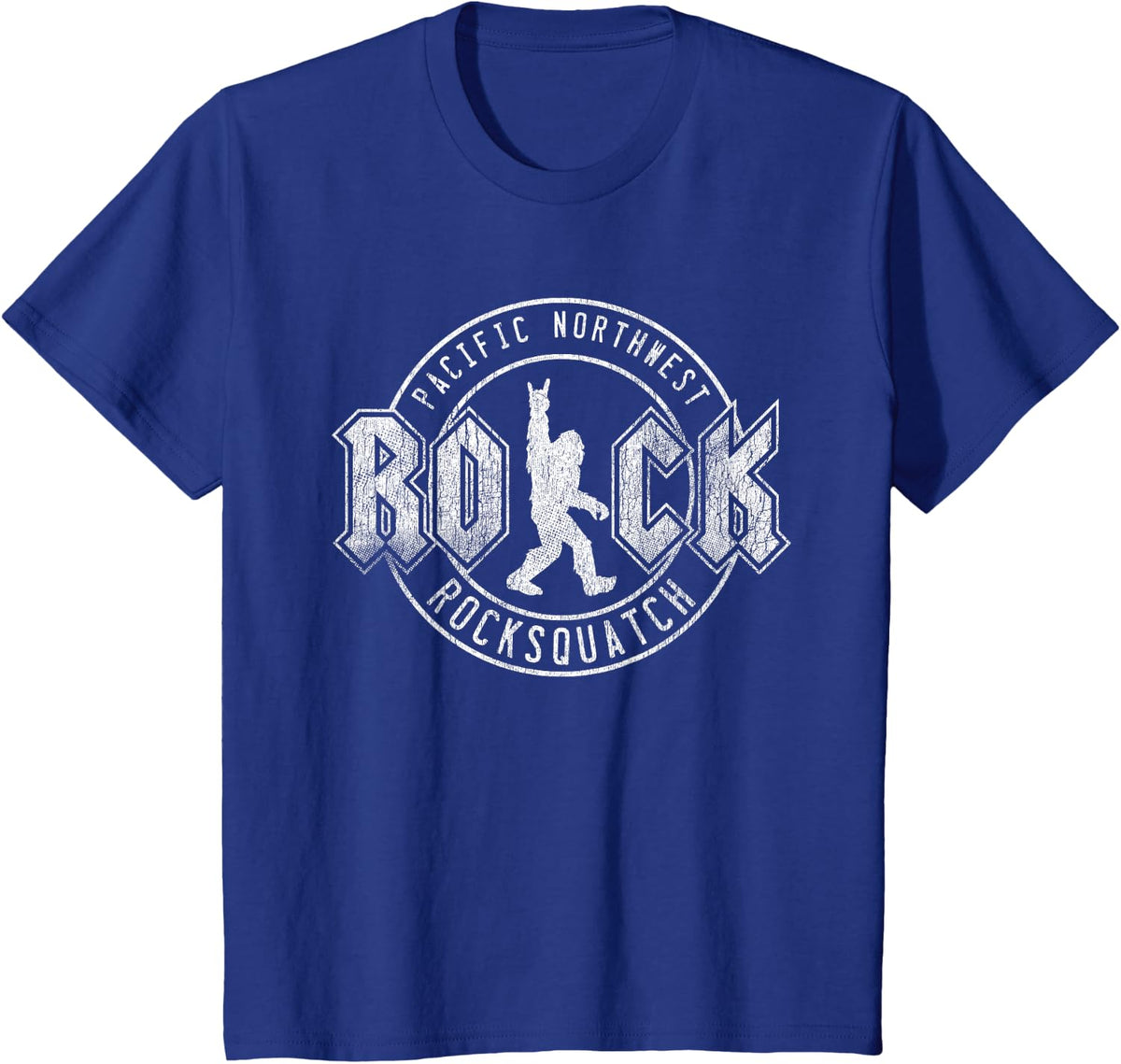 Bigfoot Rock and Roll Pacific Northwest Gift for Sasquatch T-Shirt - Royal Blue