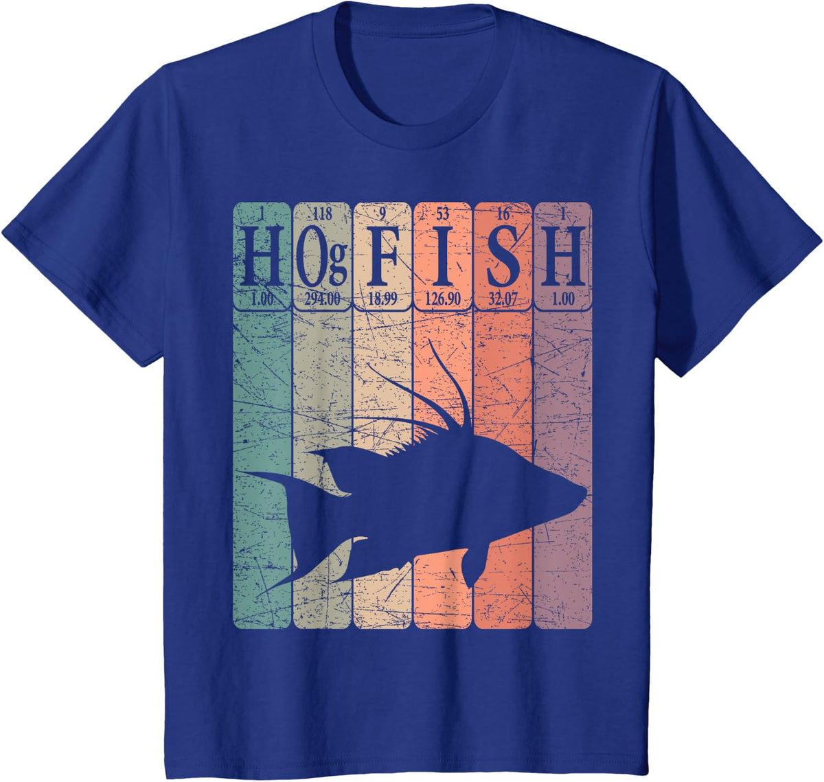 Hogfish Periodic Table Elements Hogfish Fishing T-Shirt - Royal Blue