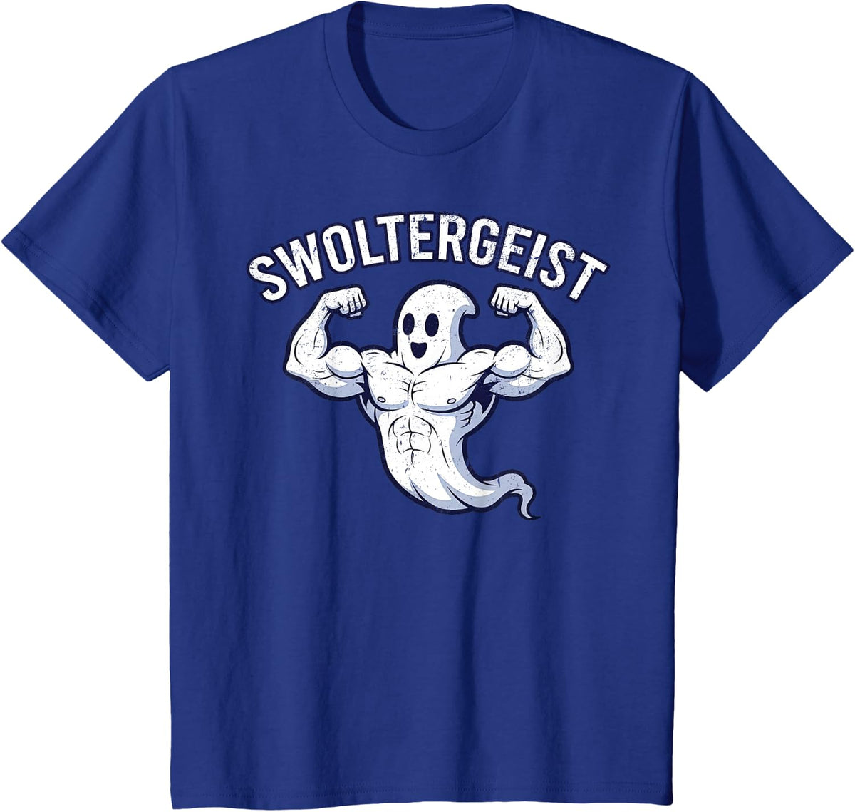 Halloween Bodybuilding Ghost Funny Swoltergeist Spooky Gym T-Shirt - Royal Blue