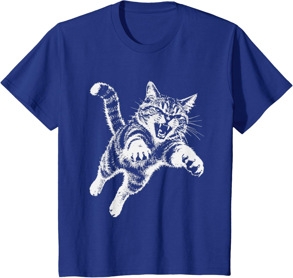 Rebellious Cat 2000s Y2k Grunge Aesthetic Sassy Kitten T-Shirt - Royal Blue