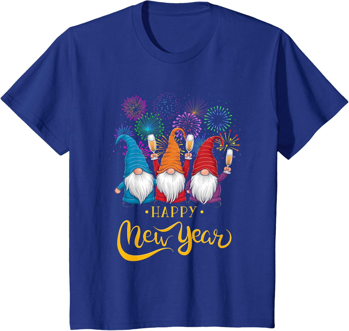 Happy New Year 2025 Gnomes Family Party New Years Eve T-Shirt - Royal Blue