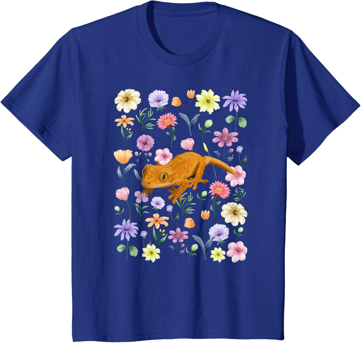 Crested Gecko Flowers Crestie Owner Crested Gecko Lover T-Shirt - Royal Blue
