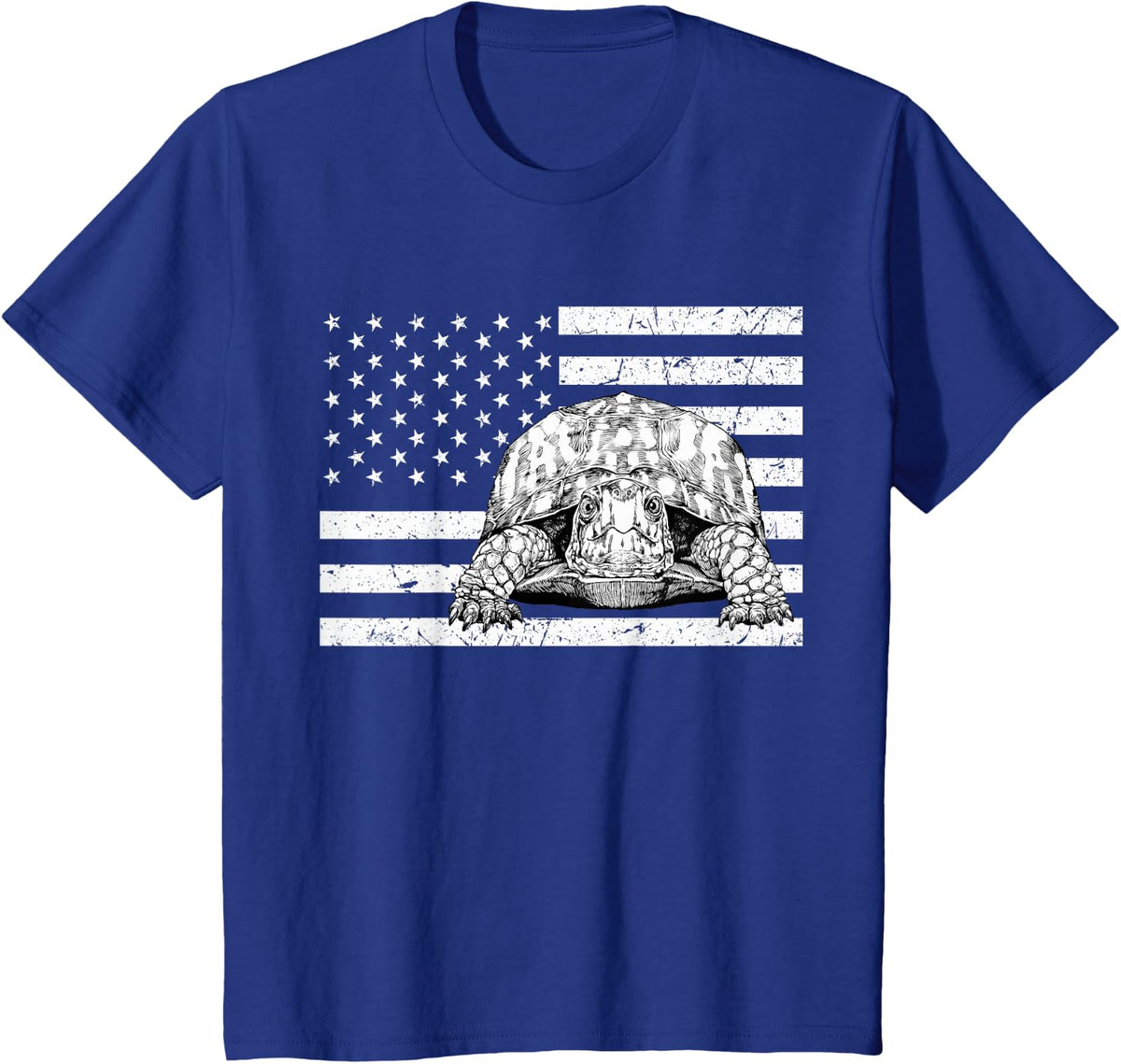 Eastern Box Turtle 4th of July US American Flag Patriotic T-Shirt - Royal Blue