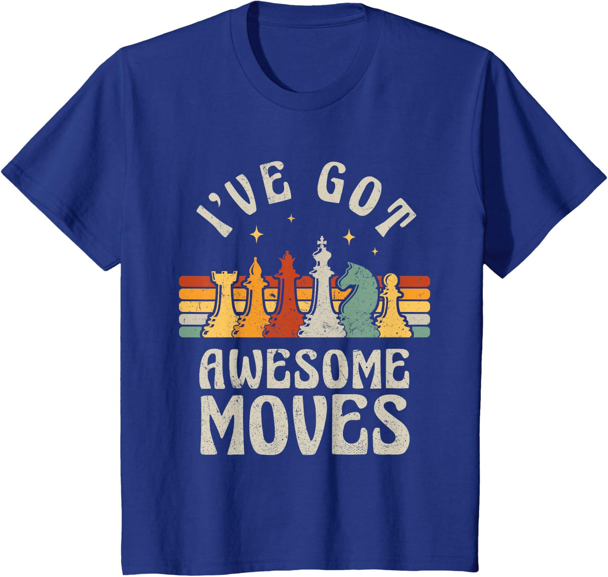 Funny Chess Player Pieces Retro I've Got Awesome Moves T-Shirt - Royal Blue