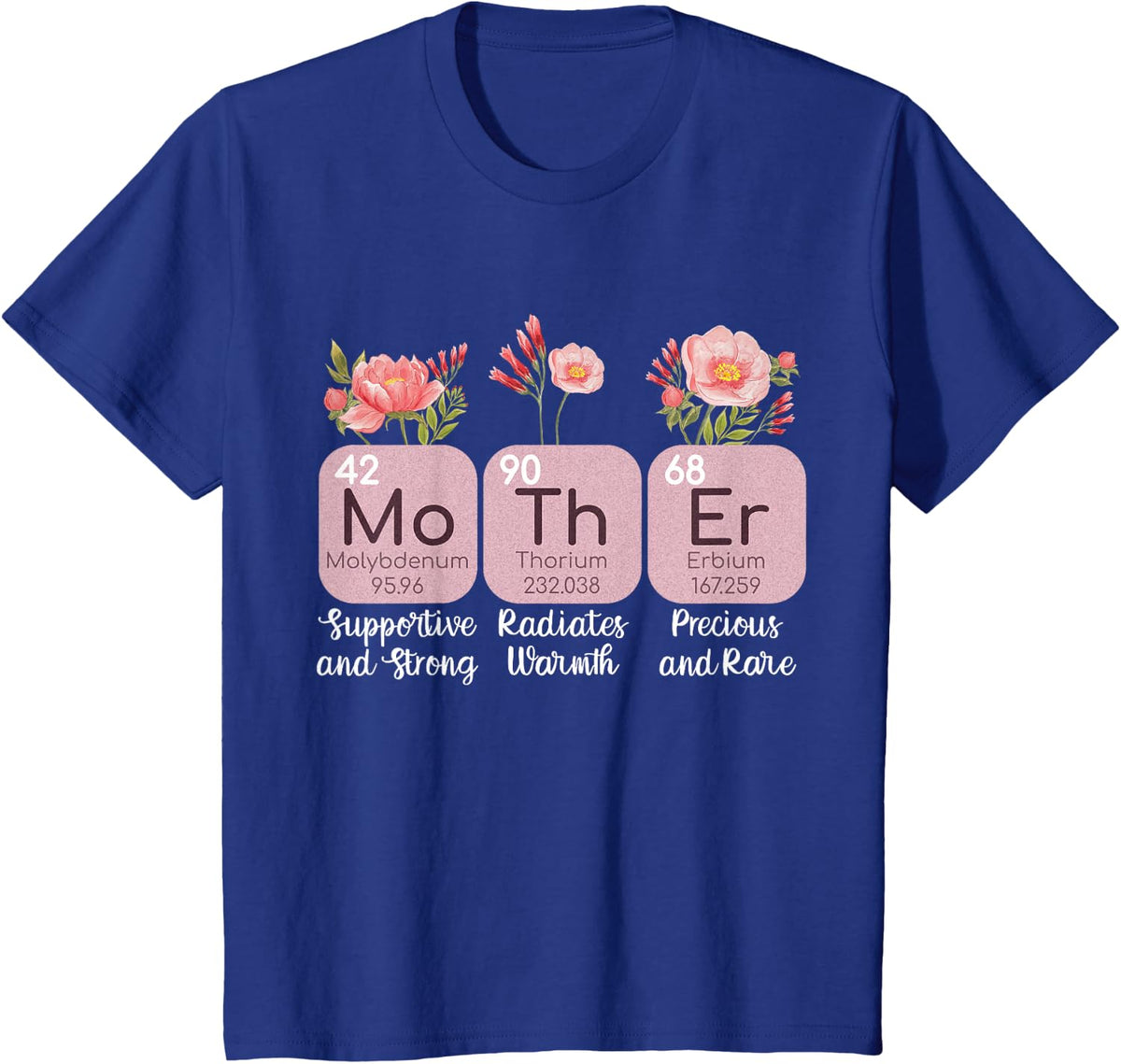 Funny Floral Mothers day Periodic Table Science Gifts Mom T-Shirt - Royal Blue