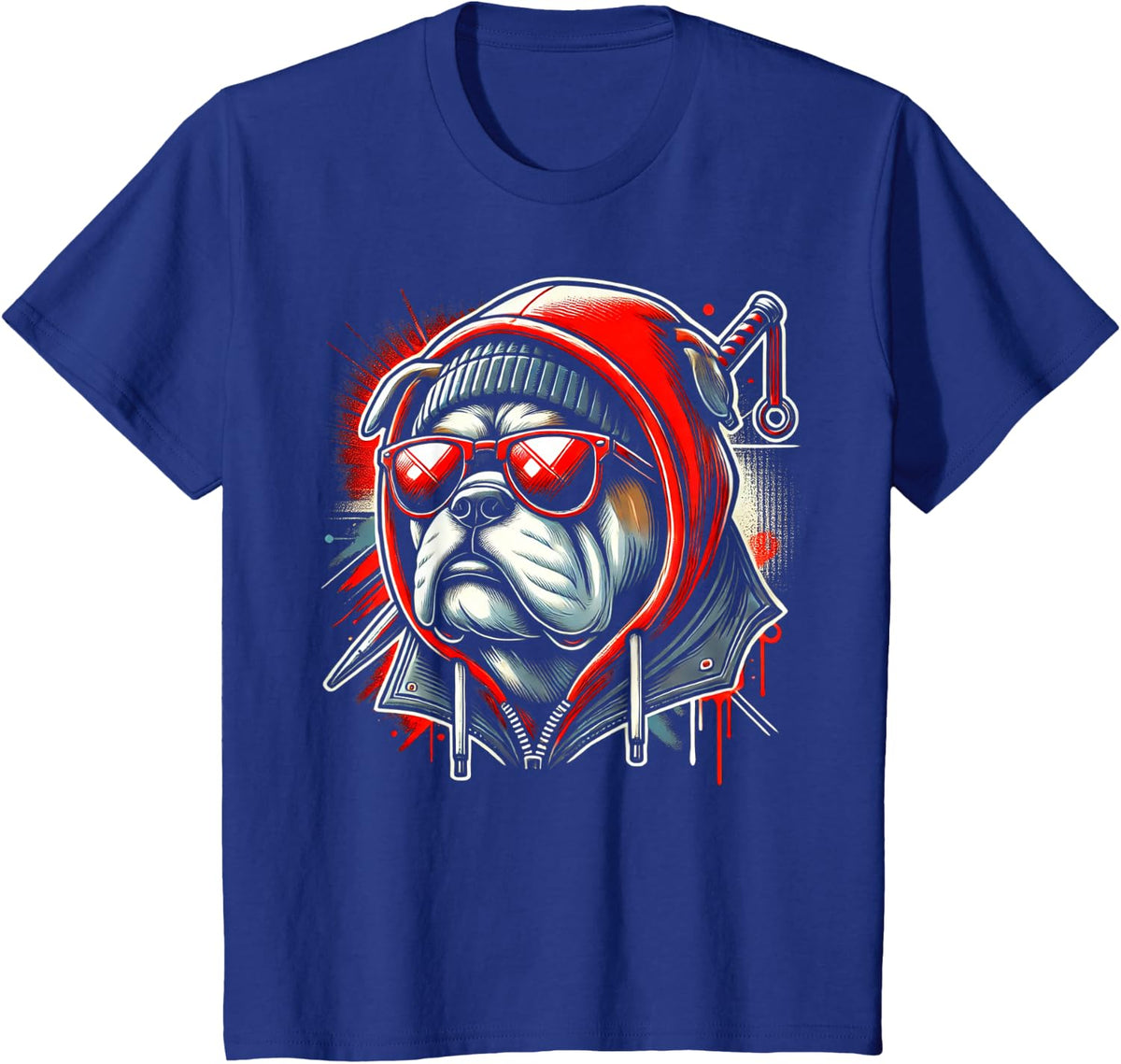 Graphic Bulldog Animal Cute Dogs T-Shirt for Men Women Kids - Royal Blue