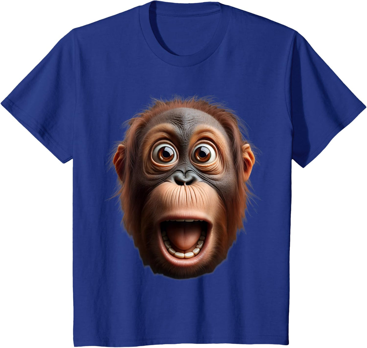 Funny Monkey Face orangutan T-Shirt - Royal Blue