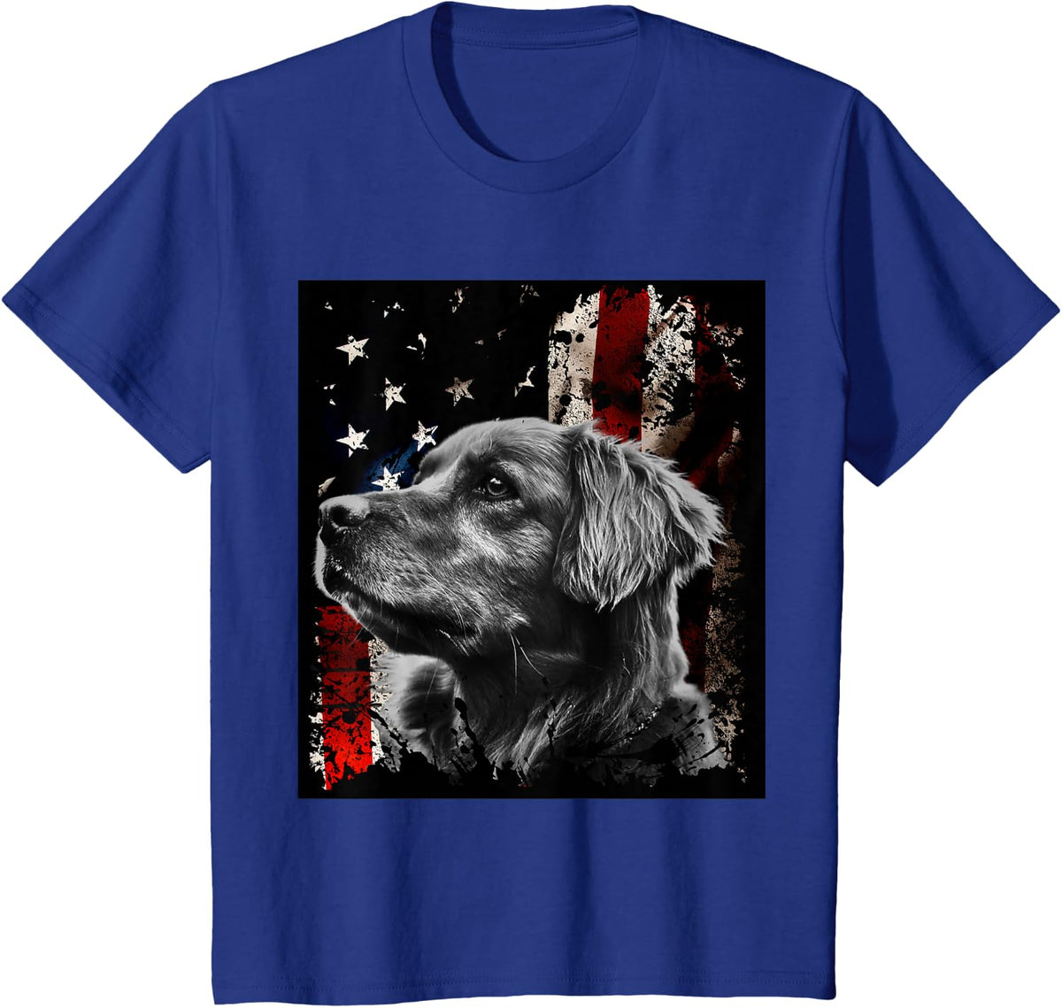 Patriotic Golden Retriever T-Shirt, Shirt, Tshirt, Tee, Gift T-Shirt - Royal Blue