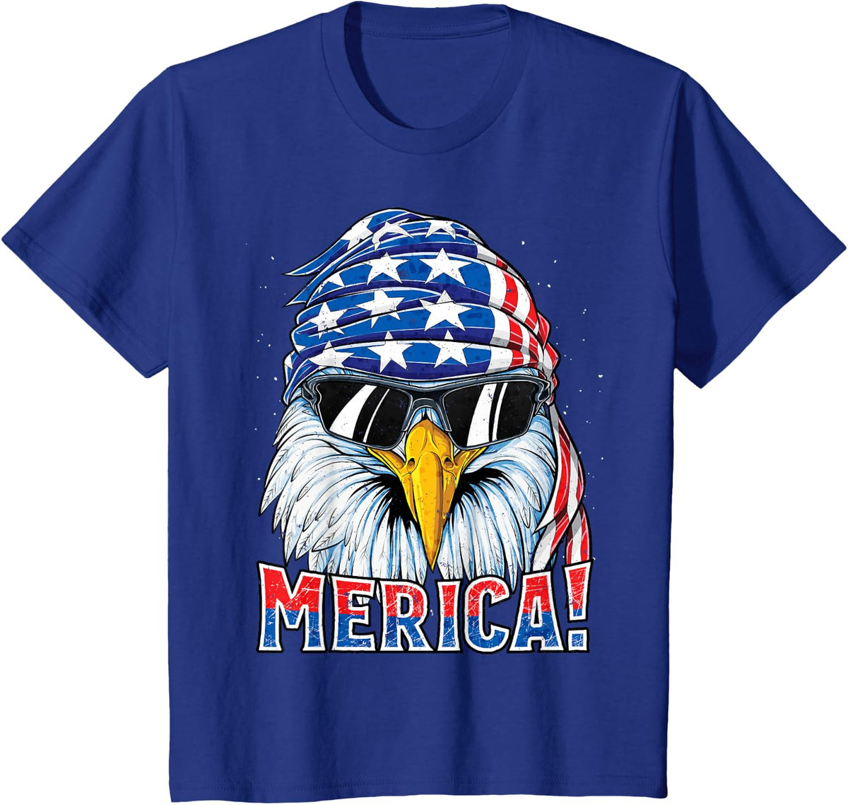 Eagle Merica T Shirt 4th of July Merica Men Boys American T-Shirt - Royal Blue