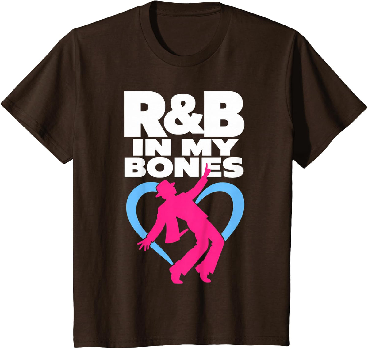 R&B Music Dancer Silhouette T-Shirt - Brown