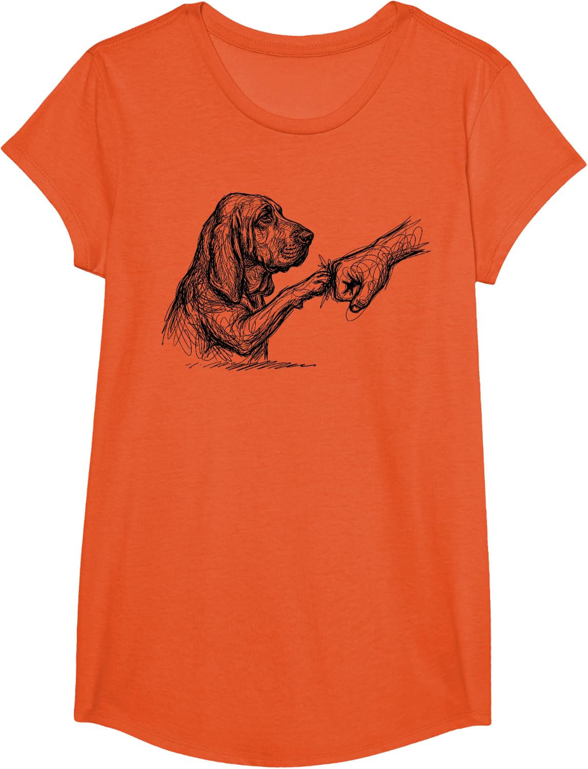 Bloodhound Fist Bump T-Shirt - Girls Orange