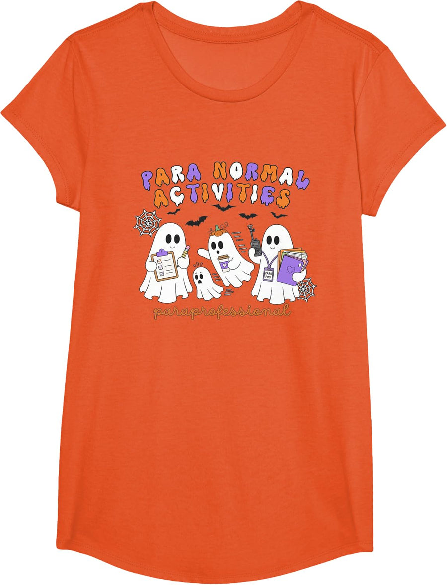 para Normal Activities Halloween Paraprofessional para Pro T-Shirt - Girls Orange