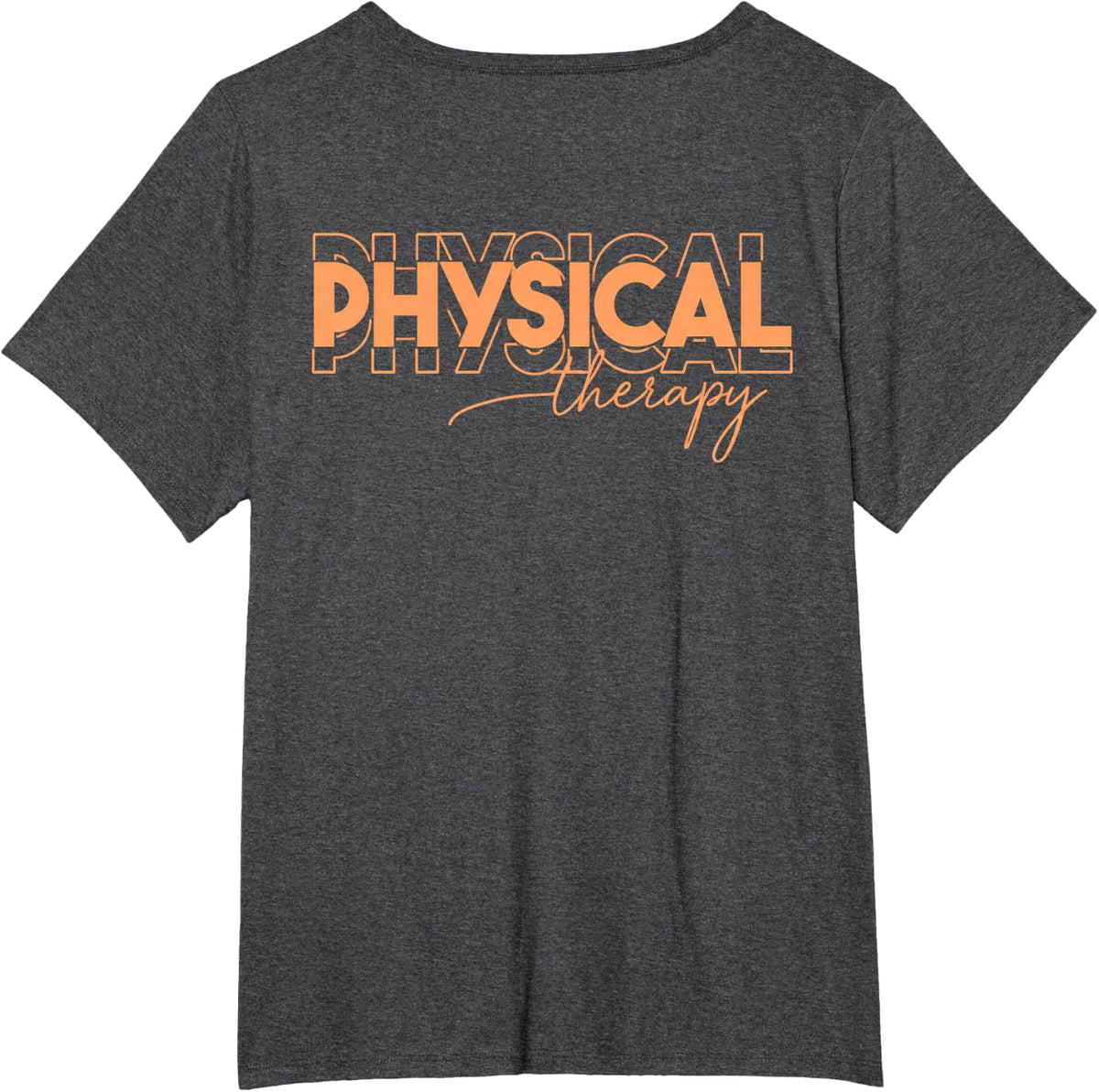 (ON Back) Physical Therapy Art - PT Physical Therapist T-Shirt - Dark Heather Grey