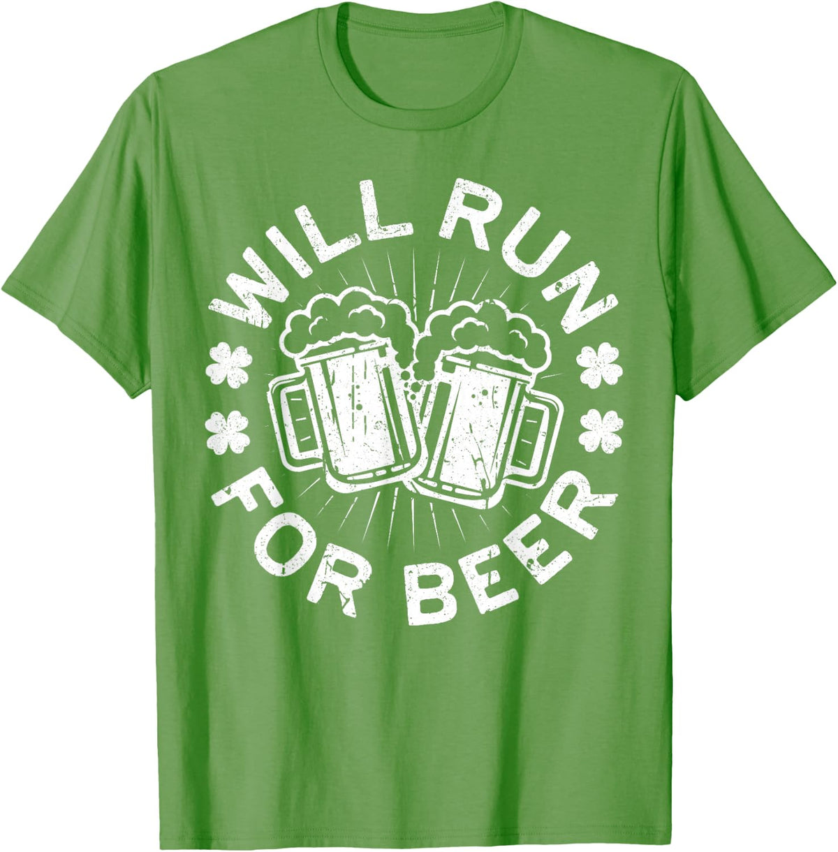Will Run For Beer Shirt Funny Men Women St Patricks Day T-Shirt - Grass Green