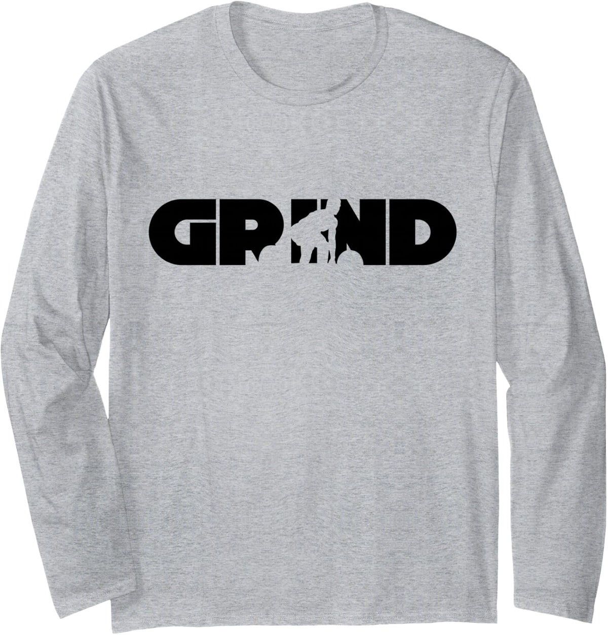 Weightlifting Gym Workout Long Sleeve T-Shirt - Adult Unisex Heather Grey